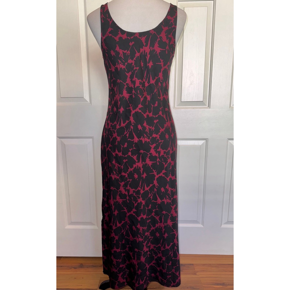 GAP Black Red Floral Maxi Slip Dress Y2K Goth Grunge Size S - Picture 2 of 8